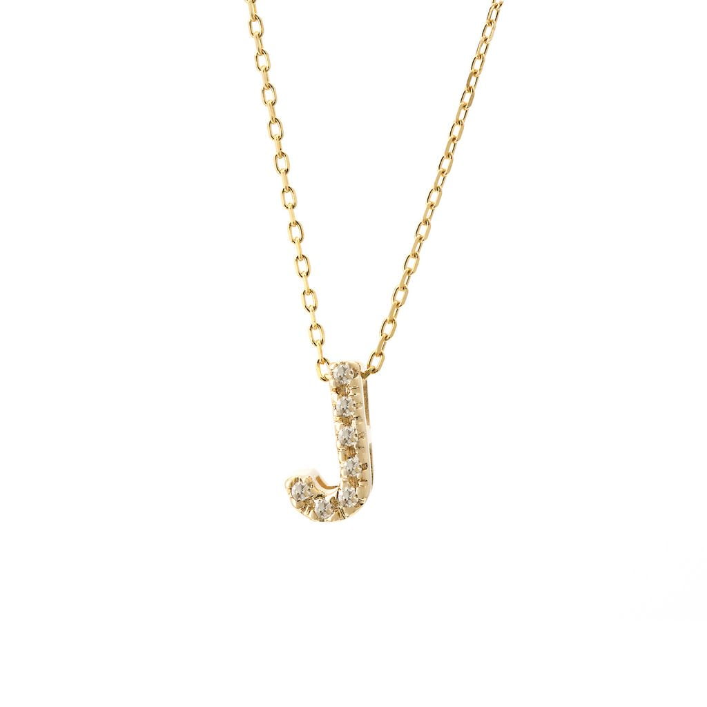 14 KT Mindy Harris Diamond Initial Letter Necklace J