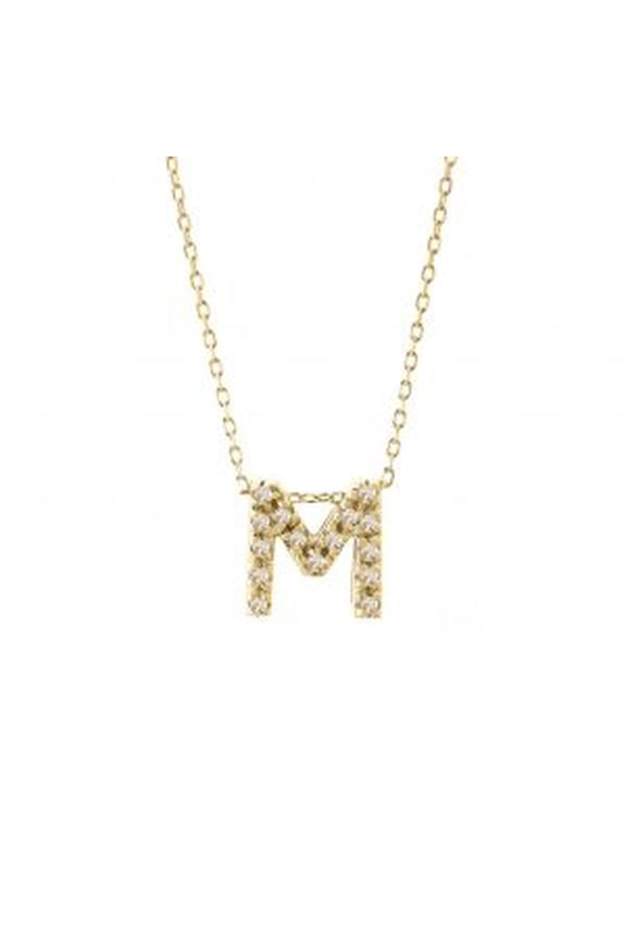14 KT Mindy Harris Diamond Initial Letter Necklace M