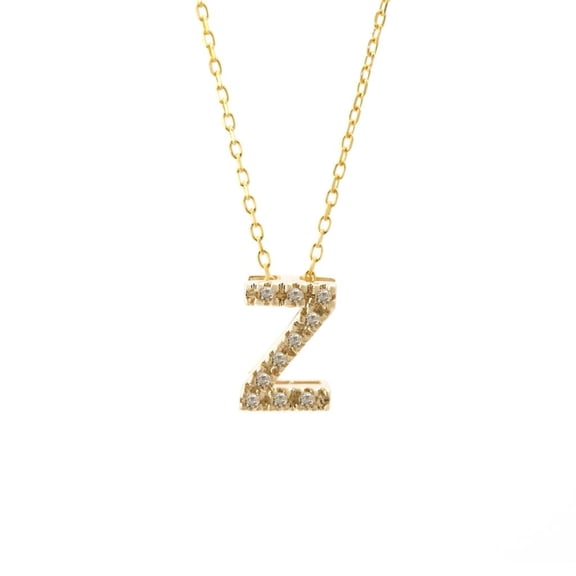 14 KT Mindy Harris Diamond Initial Letter Necklace Z