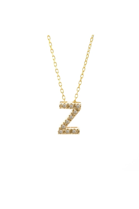 14 KT Mindy Harris Diamond Initial Letter Necklace Z