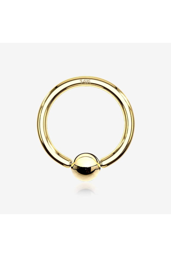 14 Karat Gold Basic Captive Bead Ring