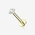 thumbnail image 1 of 14 Karat Gold OneFit Threadless Prong Set Gem Top Flat Back Stud Labret, 1 of 5