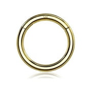 BM25 JEWELRY 14 Karat Gold Seamless Clicker Hoop Ring