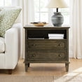 thumbnail image 1 of Tina's Home 27" Tall Wood End Table with Charging Station, 2 Drawer Side Table with Power Outlet for Living Room Kona, 1 of 11