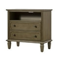 thumbnail image 1 of 27" Tall 2-drawer Wooden End table with Charging Station Living room, 1 of 5