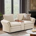 thumbnail image 1 of 3 pieces Modern Sectional Sofa with Storage Console, Double Cushions, Adjustable Armrests & Built-in USB/Wireless Charging, Modern Living Room Furniture Beige, 1 of 9