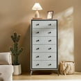 thumbnail image 1 of 6-Drawer Dresser Storage High Chest Organizer Fabric Dressers Metal Legs Bedroom Living Room Large Capacity Grey, 1 of 8