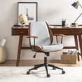 thumbnail image 1 of Ergonomic Adjustable Swivel Office Chair with Solid Wood Backrest and Premium Comfort Gray Cushion for Home Workplace, 1 of 8