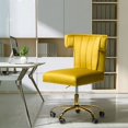 thumbnail image 1 of 14 Karat Home Alla Swivel Task Chair with Tufted Back for Office in Mustard, 1 of 10