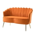 thumbnail image 1 of Cute Loveseat Sofa with Flower Shaped Back Design, Orange, 1 of 10