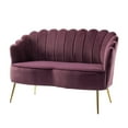 thumbnail image 1 of Cute Loveseat Sofa with Flower Shaped Back Design, Purple, 1 of 10