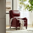 thumbnail image 1 of Genuine Leather Recliner Chair Push Back Wingback with Nailhead Trim for Living Room Bedroom Burgudy, 1 of 10