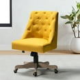 thumbnail image 1 of 14 Karat Home Swivel Office Chair with Tuft Back, Modern Armless Task Chair with Solid Wood Five-Pronged Base, Mustard, 1 of 10