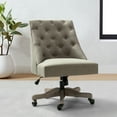 thumbnail image 1 of 14 Karat Home Swivel Office Chair with Tuft Back, Modern Armless Task Chair with Solid Wood Five-Pronged Base, Truffle, 1 of 9