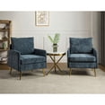 thumbnail image 1 of 14 Karat Home Upholstered Accent Armchair Set of 2 Removable Back Cushion Living Room Adult Navy, 1 of 7