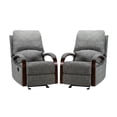 thumbnail image 1 of 14 Karat Home Upholstered Rocking Recliner Chair Set of 2 with Metal Base for Living Room, Grey, 1 of 10