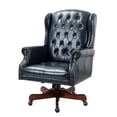 thumbnail image 1 of 14 Karat Home Vegan Leather Office Chair with Arms and High-Back, Height-adjustable Task Chair with 360-degree Metal Wheels, Navy, 1 of 10
