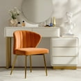 thumbnail image 1 of Modern Velvet Wingback Accent Chair Upholstered Vanity Chair Bedroom Living Room Orange, 1 of 10