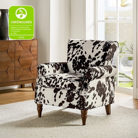 Armchair Accent Chair Cowhide Pattern Upholstered Living Room Chair