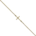 thumbnail image 1 of 14 Karat Polished CZ Cross Anklet, 1 of 4
