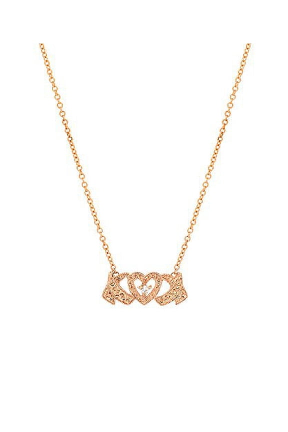 14 Karat Rose Gold and Diamond XO Necklace, 18"