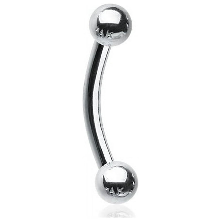 White gold curved sale barbell