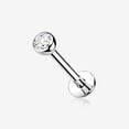 thumbnail image 1 of 14 Karat White Gold OneFit Threadless Bezel Set Gem Top Flat Back Stud Labret, 1 of 5