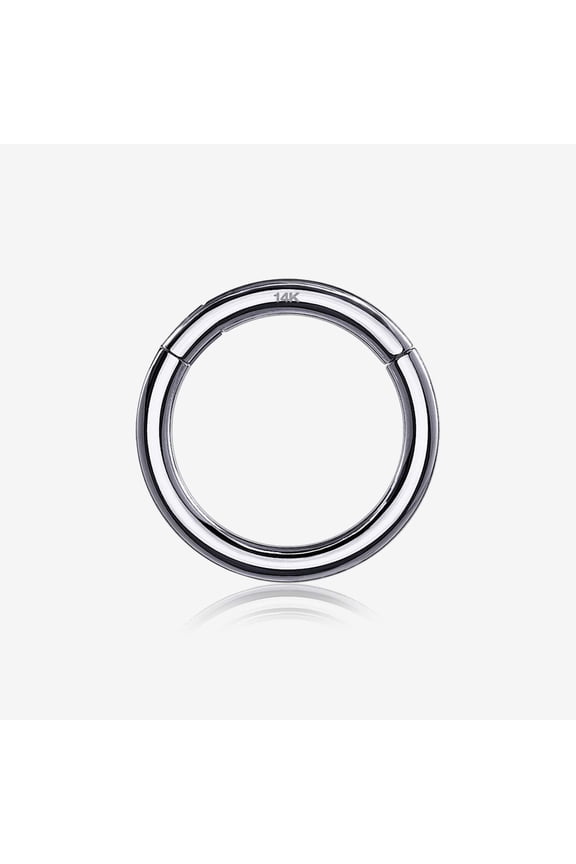 14 Karat White Gold Seamless Clicker Hoop Ring