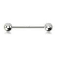 thumbnail image 1 of 14 Karat White Gold Straight Barbell 14 Gauge for Tongue  Nipple, 1 of 2