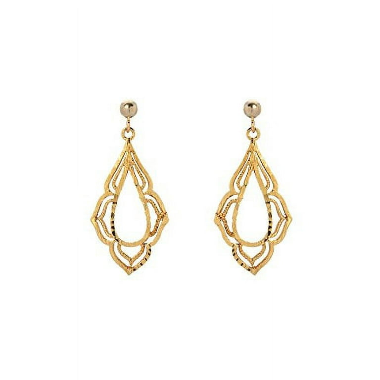 14 Karat Yellow Gold Filigree Earrings Walmart