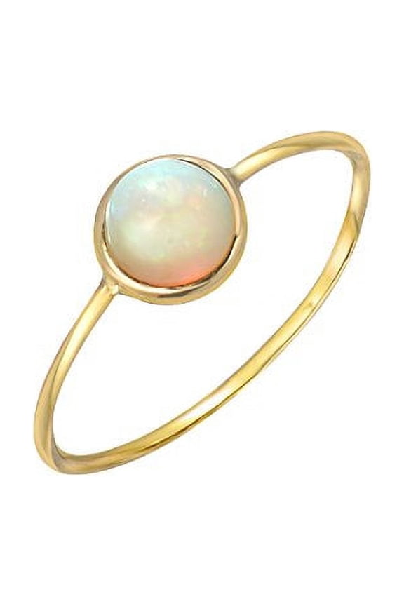 14 Karat Yellow Gold Opal Fireburst Ring