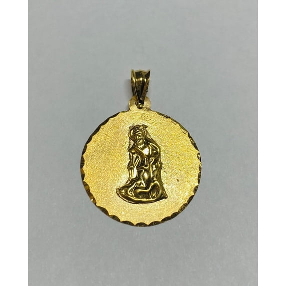 14 Karat Yellow Gold Saint Lazarus "San Lazaro" 21mm (Nickel Size) Medal
