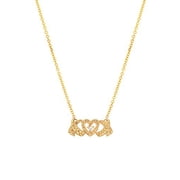 14 Karat Yellow Gold and Diamond XO Necklace, 18"