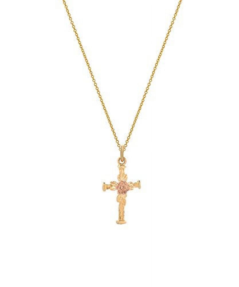 Rose gold cross on sale necklace 14 karat