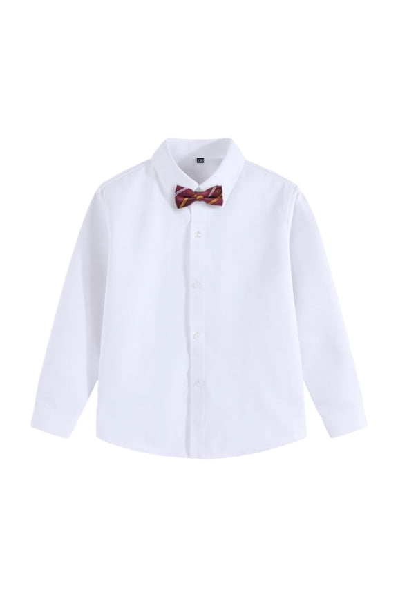 14 Kid Girl Boy Tops Shirts Boys Long Sleeve Dress Shirt - Wrinkle-Free Formal & Casual Button Down Oxford Shirt for School and Events