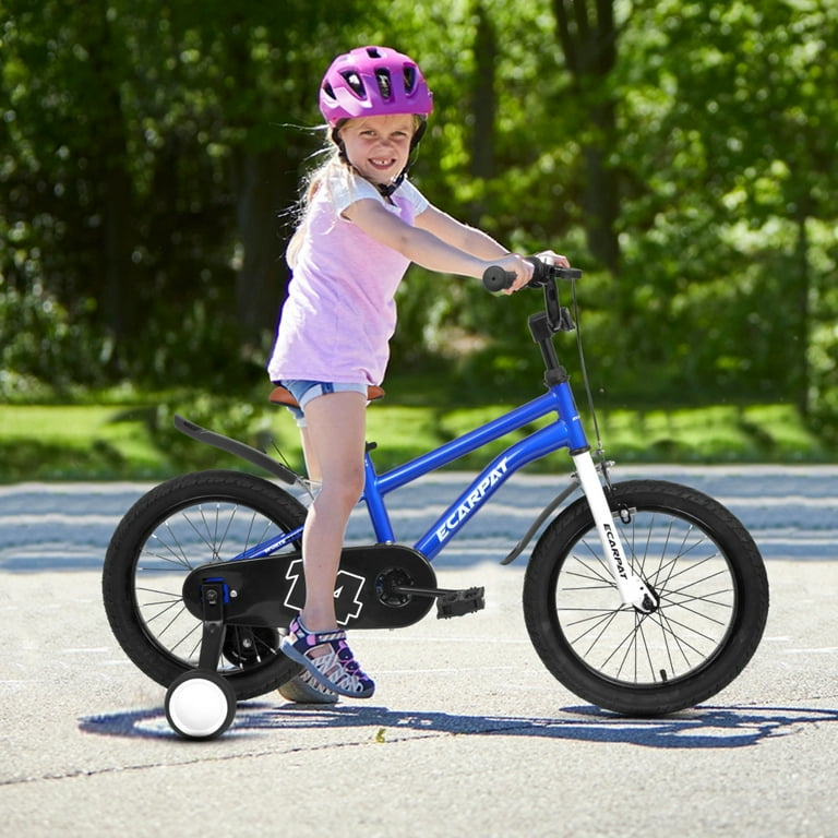 14 Kids Bike Modern Children s Bicycle with Training Wheels and Fender Toddler Cycle Bikes for 3 5 Years Old Boys Girls Blue Walmart