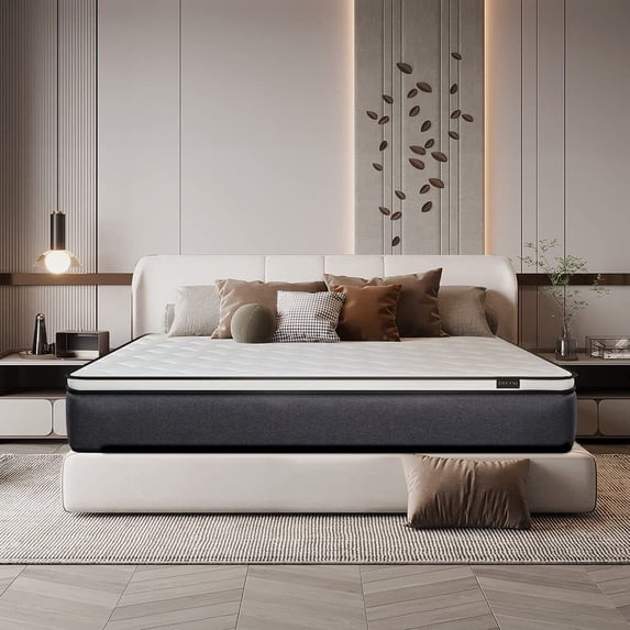 14" King Hybrid Mattress CertiPUR-US Certified Memory Foam Pocket Spring Mattress Medium Firm in a Box