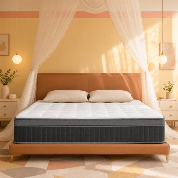 14" King Medium Firm Hybrid Mattress, Balanced Support with Motion-Free and Airflow Design