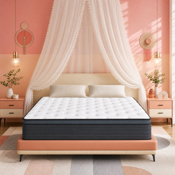 14" King Medium Firm Hybrid Mattress, Balanced Support with Motion-Free and Airflow Design