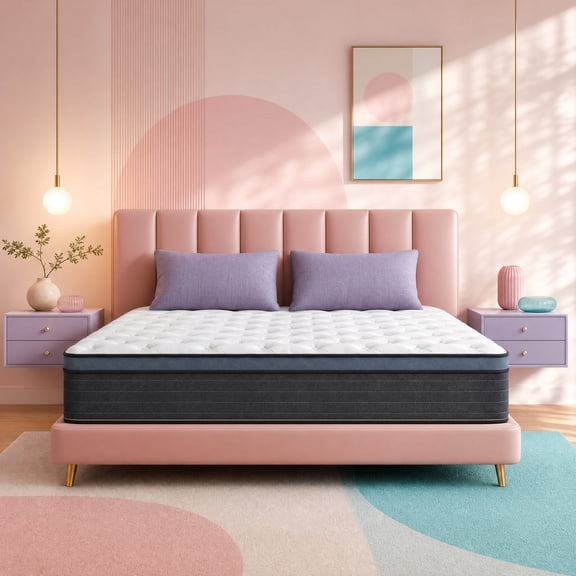 14" King Medium Firm Hybrid Mattress, Balanced Support with Motion-Free and Airflow Design