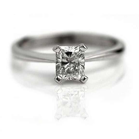 14 Kt White Gold Womens GIA Radiant Cut Diamond Solitaire Bridal Wedding Engagement Ring 0.73 Cttw