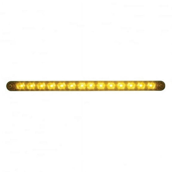 14 LED 12" Turn Signal Light Bar w/ Bezel - Amber LED/Amber Lens