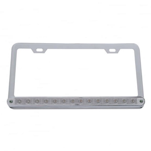 14 LED Light Bar License Frame - Red LED/Clear Lens
