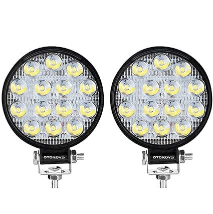 14 LED Round Fog Light 4 Inches Waterproof Off Road Driving Lamp for Car and Motorcycle (12V, White Light, 2 PCS)