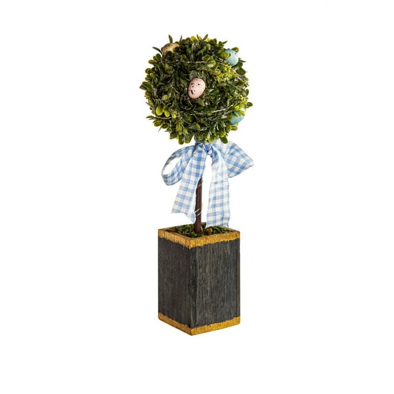14" LED Topiary Tree in Pot with Ribbon Artificial Table Décor