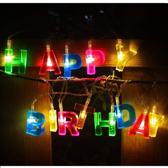 14 LEDs 3.5 m Multicolor Steady Happy Birthday String Rice Lights (Pack of 1)