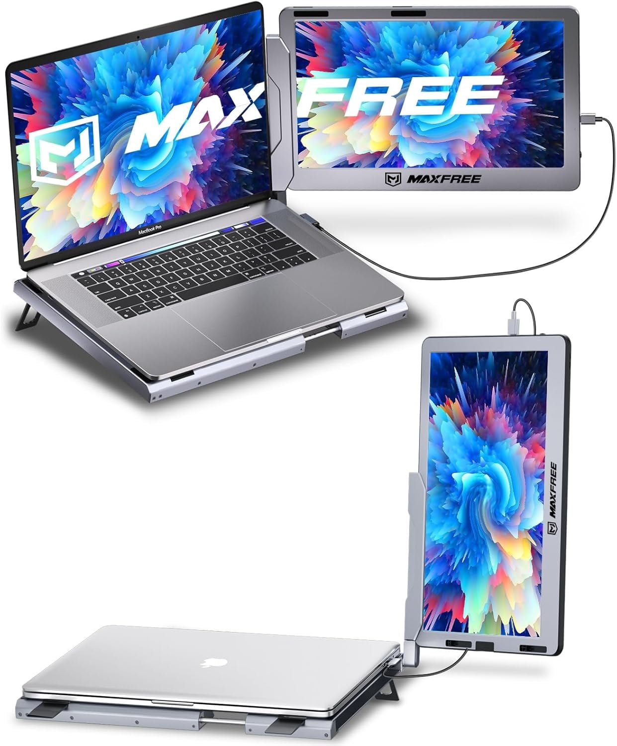 14'' Laptop Screen Extender - Enhanced 360° Rotation Stand, Plug & Play ...