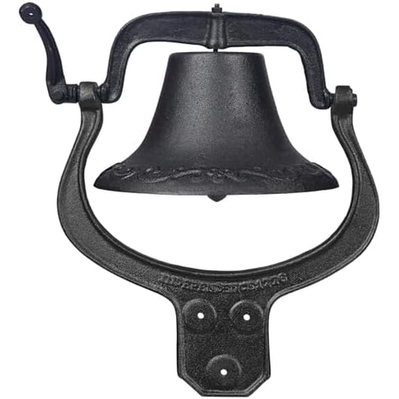 14'' Large Vintage Cast Iron Bell, Heavy Duty Farmhouse Dinner Bell, Antique Cast Iron Yard Bell, Gate Bells Outdoor for Home, Farm, Church, School, Decoration for Halloween, Christmas Unique Gifts