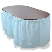 Brybelly Holdings MPAR-453 14 ft. Reusable Plastic Table Skirt - Light Blue, Extends 20 ft. plus