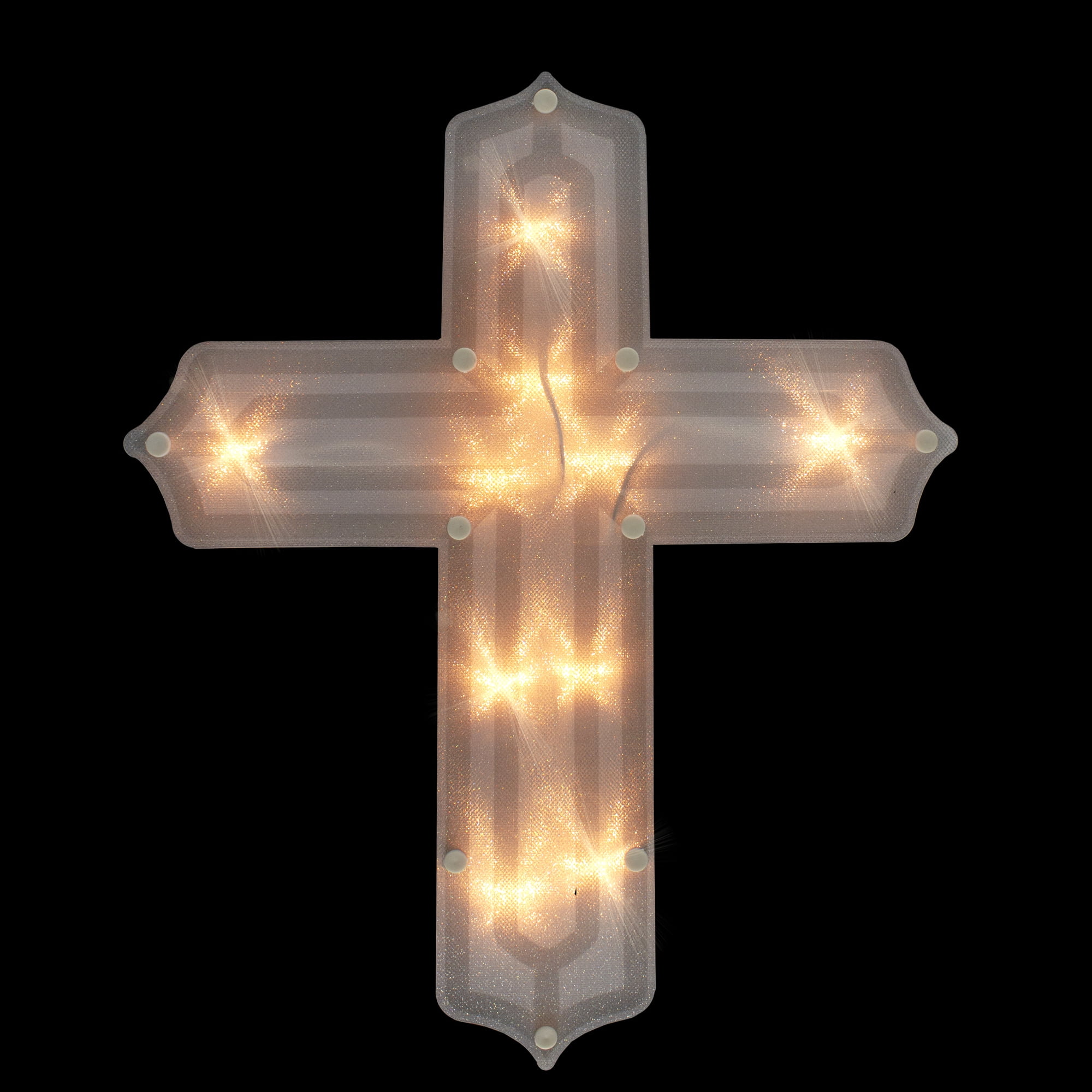 NORTHLIGHT 14" Lighted Religious Cross Easter Window Silhouette Decoration